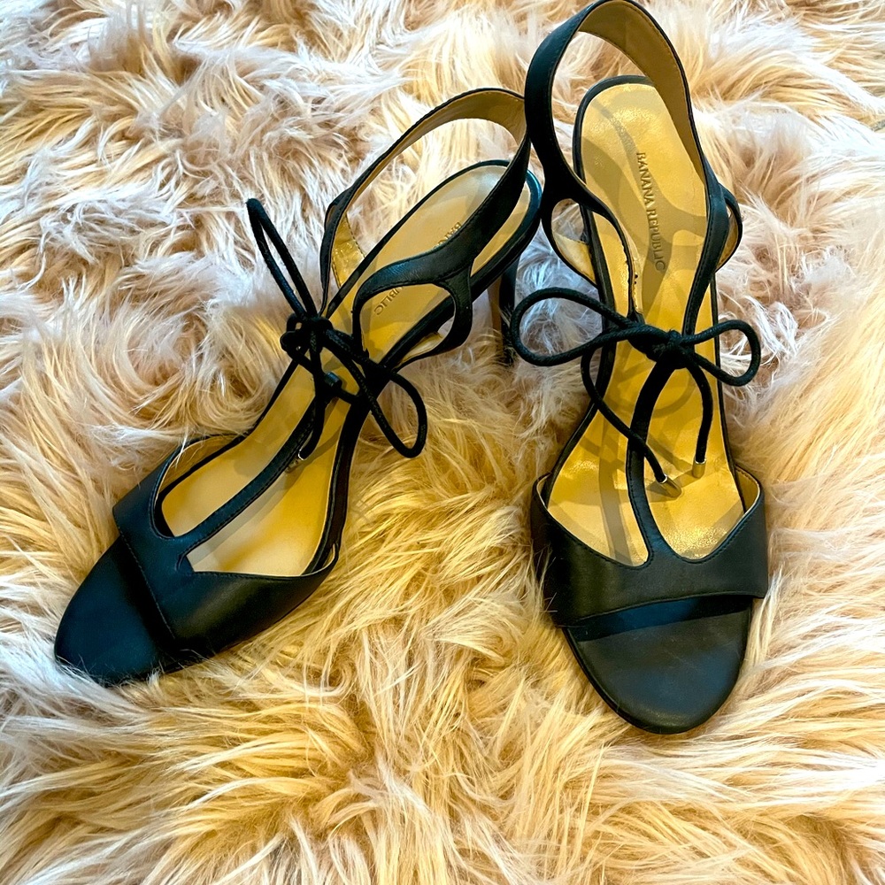 Black leather stilettos